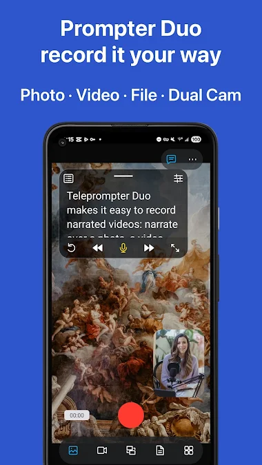 Teleprompter Duo recording interface